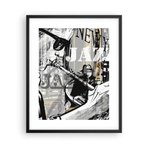 Affiche dans un cadre noir - Poster - Au rythme de New York - 40x50 cm