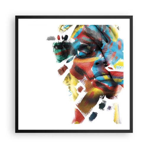 Affiche dans un cadre noir - Poster - Personnalité colorée - 60x60 cm