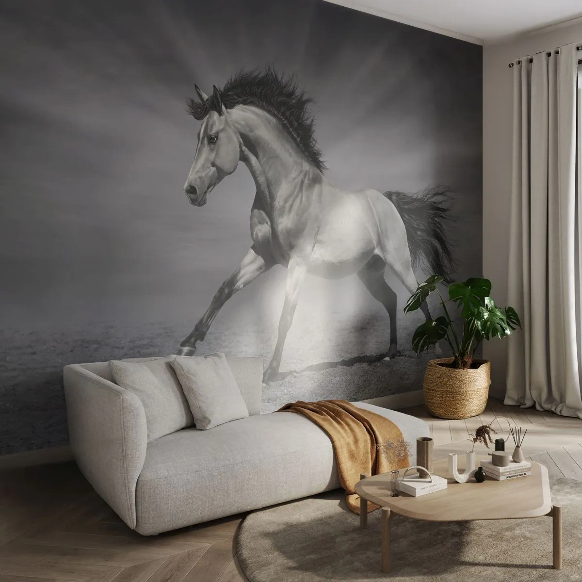 Papier Peint Autocollant Deluxe Sticker - Né pour séduire - Animaux, Cheval, Nature - 250x175 cm