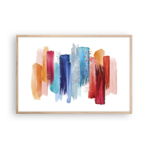 Affiche dans un chêne clair - Poster - En haut et en bas - 91x61 cm