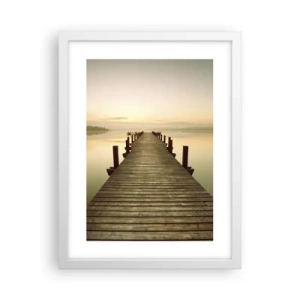 Affiche dans un cadre blanc - Poster - L'aube, les premières lueurs, le jour  - 30x40 cm