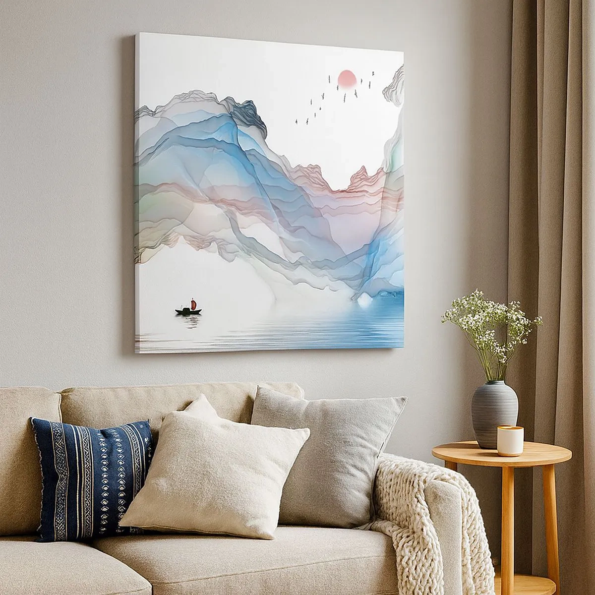 Impression sur toile - Image sur toile - Vers les montagnes de cristal - 30x30 cm