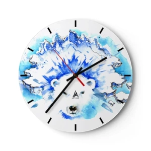 Horloge murale - Pendule murale - Le roi de l'Arctique dans une couronne de glace - 40x40 cm