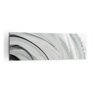 Impression sur toile - Image sur toile - Un tourbillon monochrome dans des tons de gris et de noir - 160x50cm - Composition orbitale - Décoration murale moderne pour le salon et la chambre ARTTOR