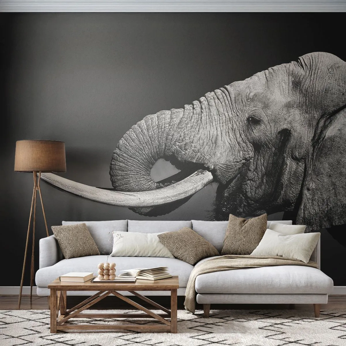 Papier Peint Photo Premium Sand - Oui, c'est bon maintenant - Animaux, Éléphant, Afrique - 150x105 cm