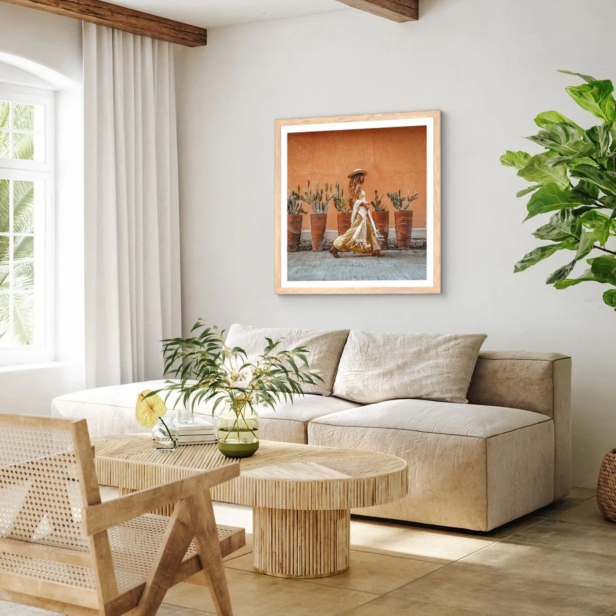 Affiche dans un chêne clair - Poster - Style hippie - 60x60 cm