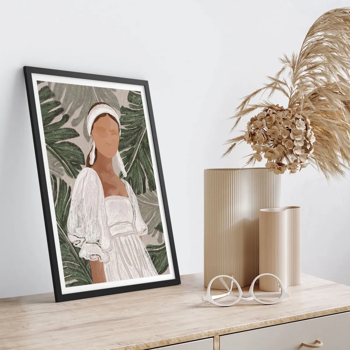 Affiche dans un cadre noir - Poster - Portrait exotique - 70x100 cm