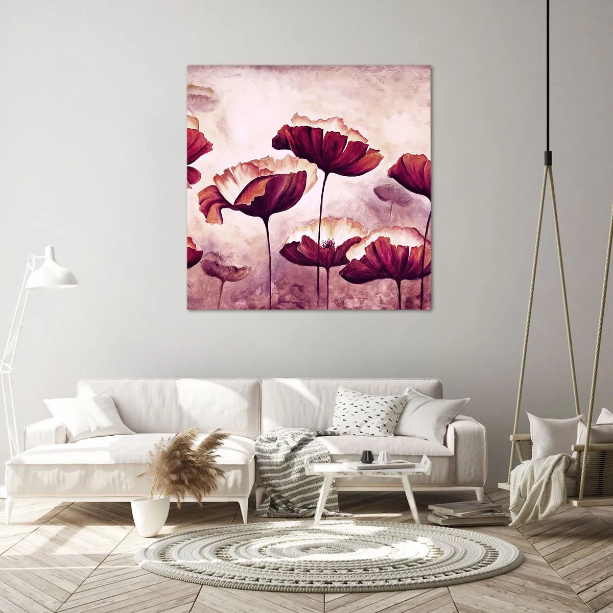 Impression sur toile - Image sur toile - Pétale rouge et blanc - 30x30 cm