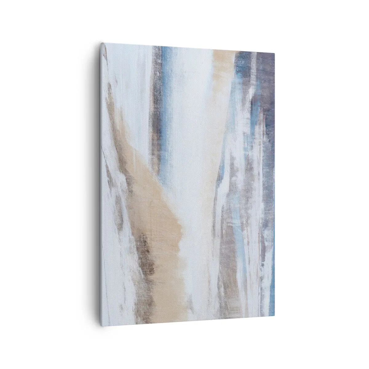 Impression sur toile - Image sur toile - Paysage d'hiver abstrait dans les tons de blanc et de bleu - 70x100cm - Composition hivernale - Décoration murale moderne pour le salon et la chambre ARTTOR
