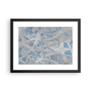 Affiche dans un cadre noir - Poster - Dans un labyrinthe bleu-gris - 40x30 cm