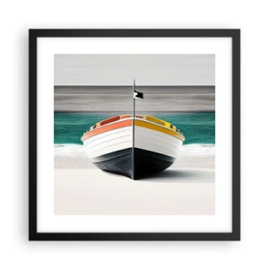 Affiche dans un cadre noir - Poster - A sa place - 40x40 cm