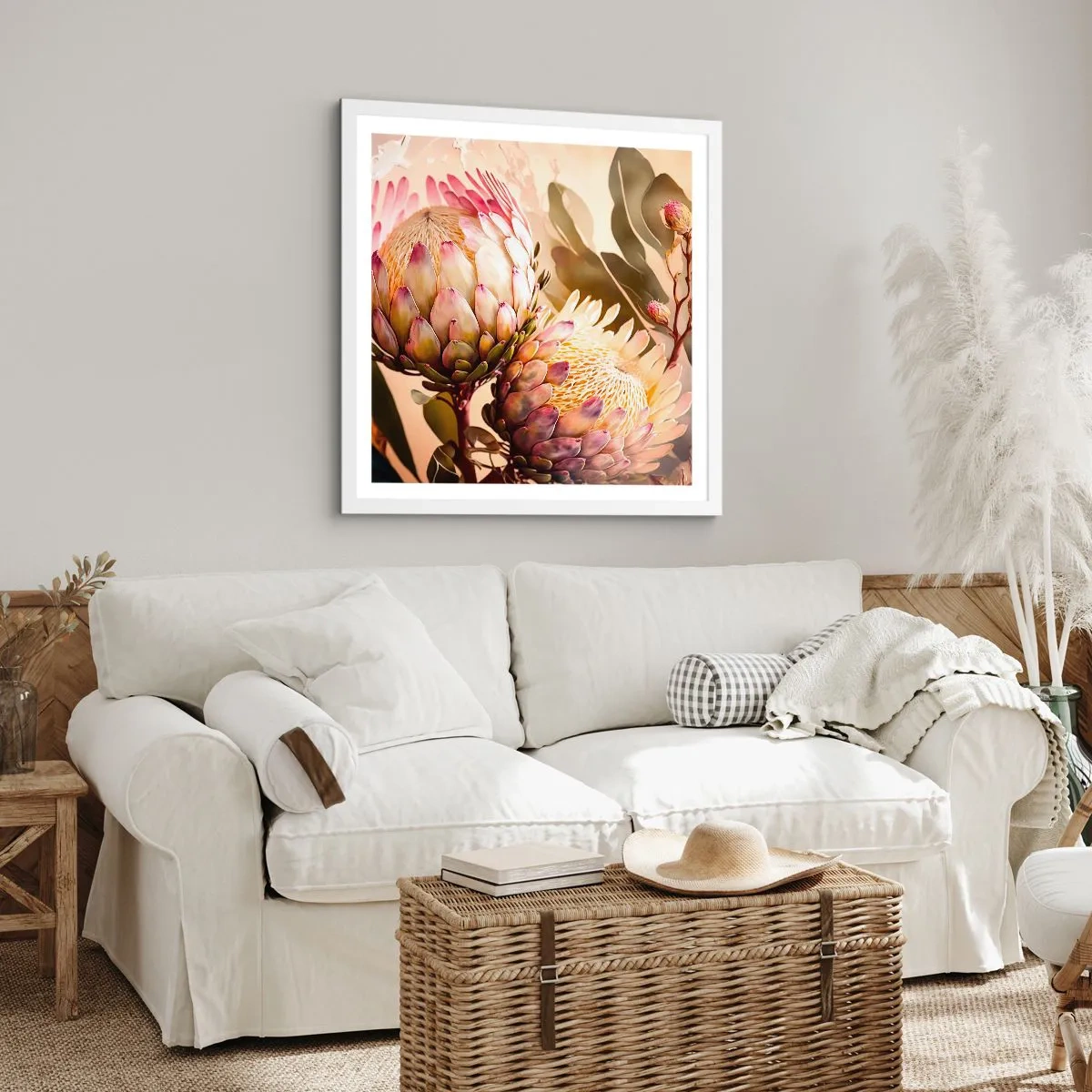 Affiche dans un cadre blanc - Poster - Tendrement embrassé - 30x30 cm