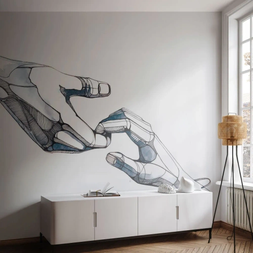 Papier Peint Photo Standard Eco - Un bon geste - Abstraction, Mains, Graphique - 150x105 cm