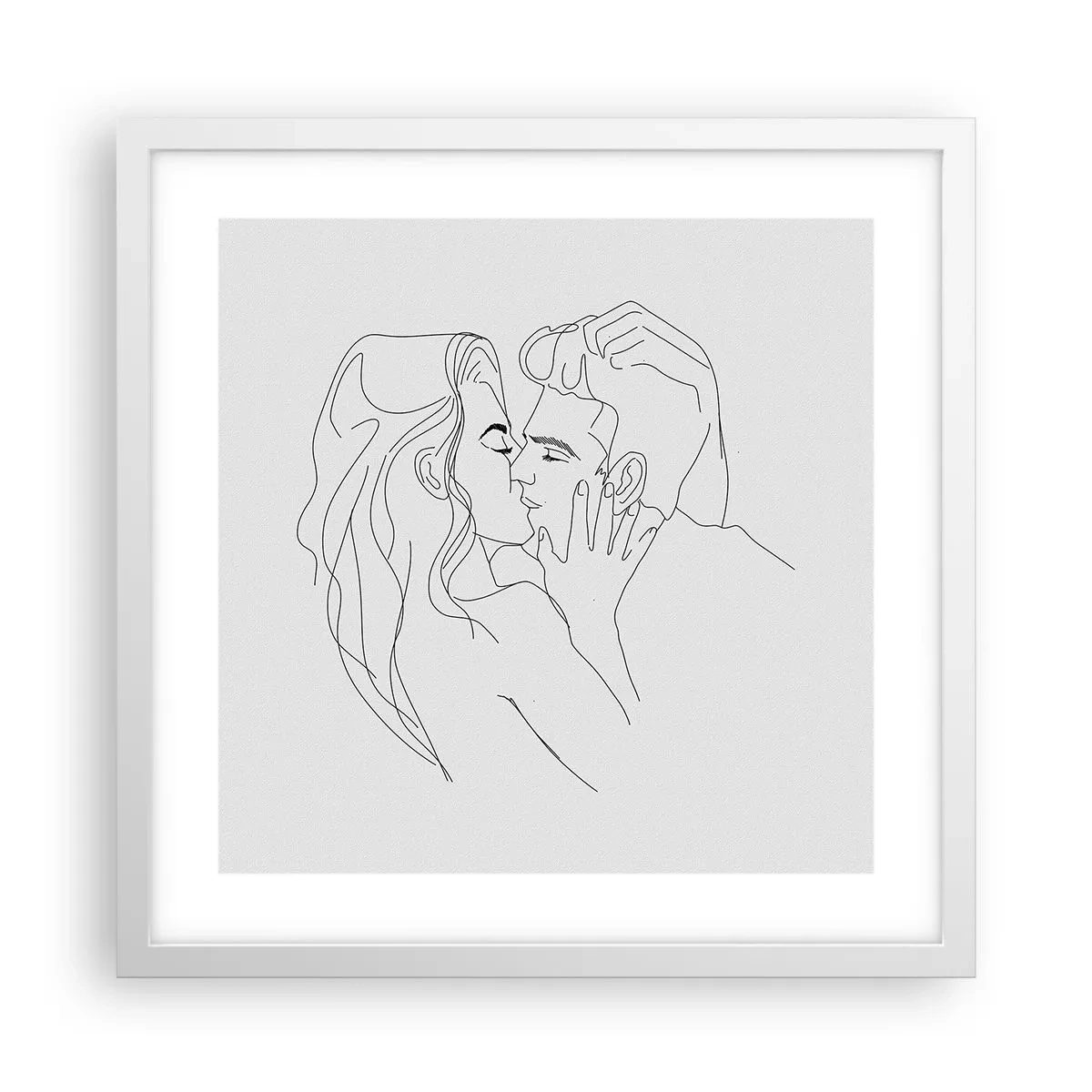 Affiche dans un cadre blanc - Poster - La même ligne - 40x40 cm