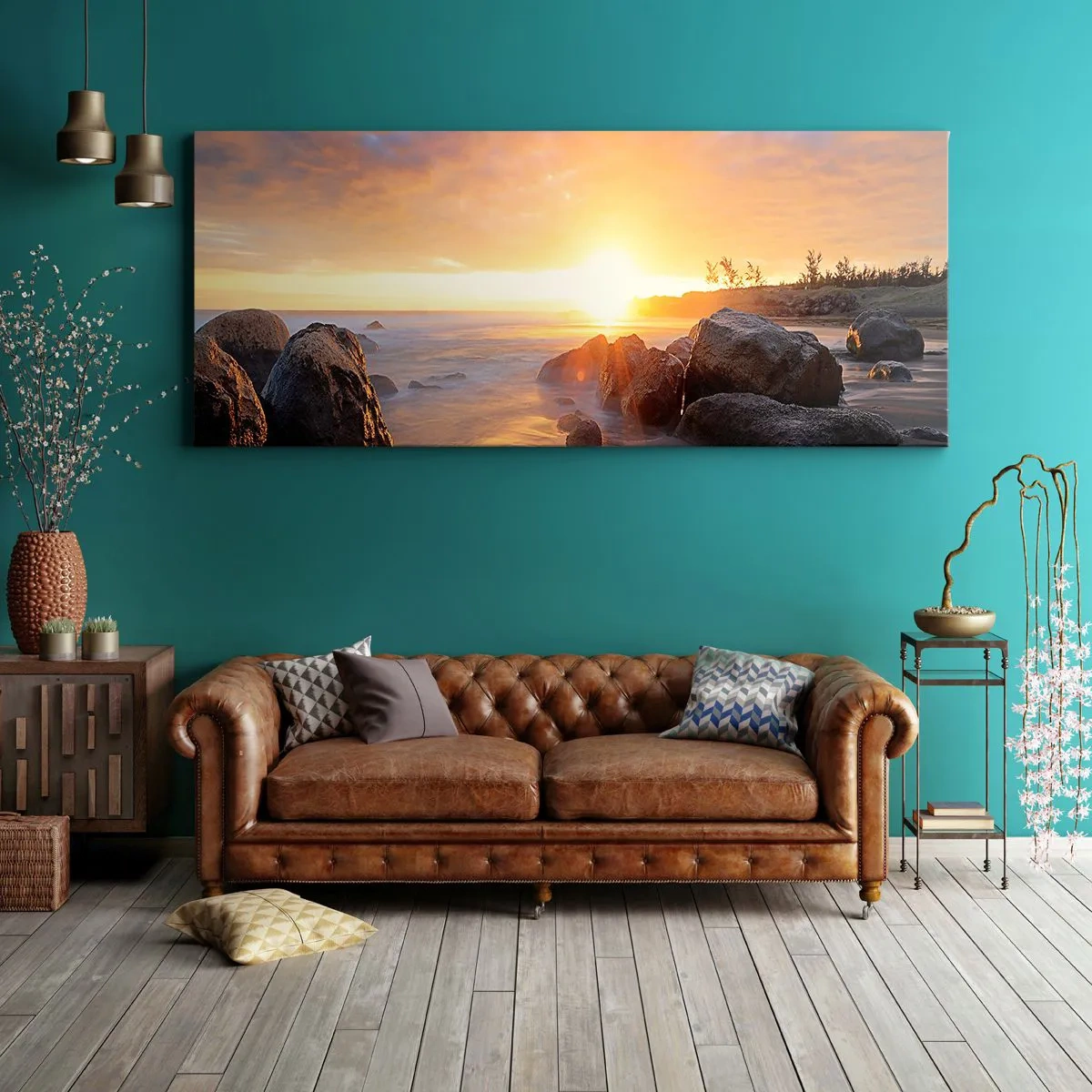 Impression sur toile - Image sur toile - Brise lumineuse du soir - 100x40 cm