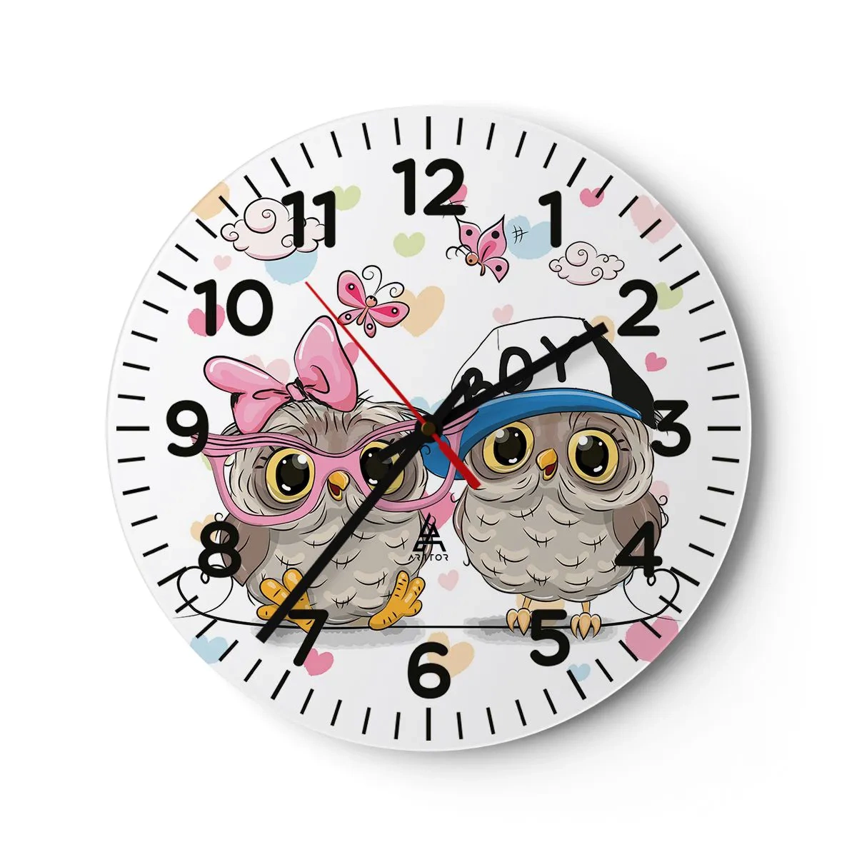 Horloge murale - Pendule murale - On s'aime! - 40x40 cm