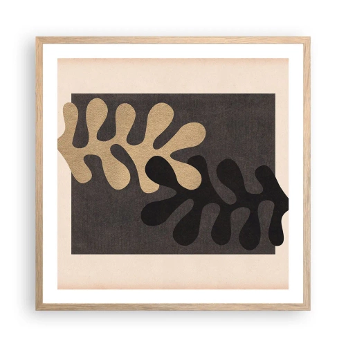 Affiche dans un chêne clair - Poster - Absence et complément - 60x60 cm