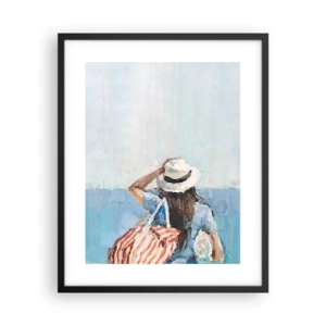 Affiche dans un cadre noir - Poster - Bienvenue à vos vacances - 40x50 cm