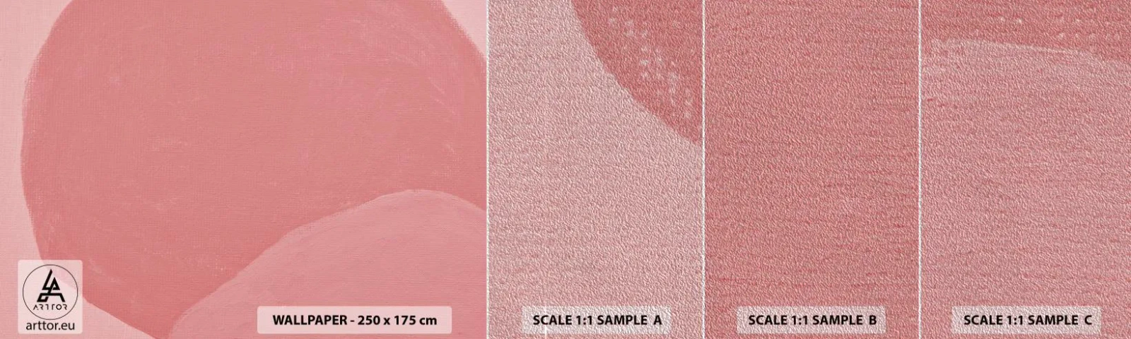 Échantillon de Papier Peint Premium Sand - Composition organique en rose - Pastel, Formes, Minimaliste - 100x30 cm