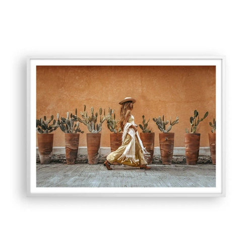 Affiche dans un cadre blanc - Poster - Style hippie - 100x70 cm