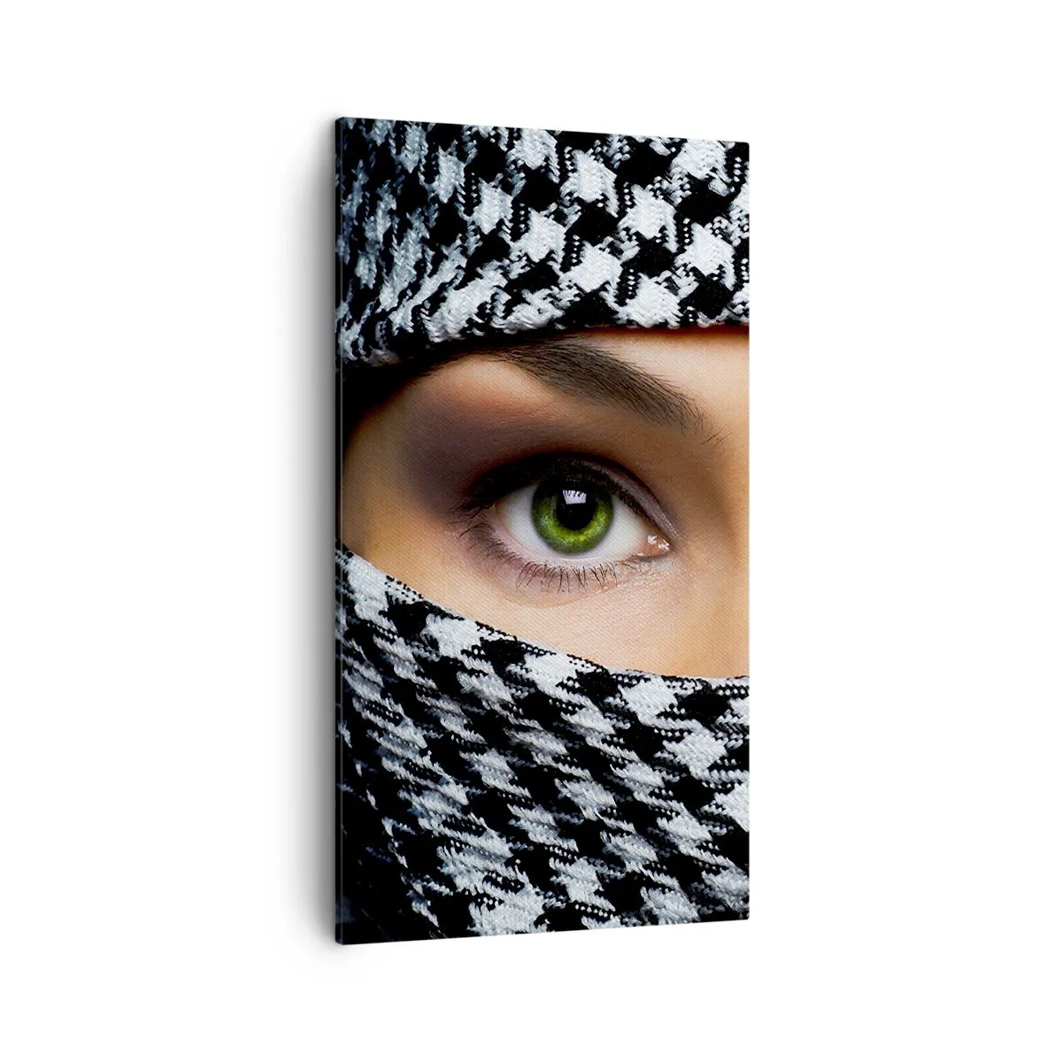 Impression sur toile - Image sur toile - Un portrait d'une beauté voilée aux yeux verts - 45x80 cm