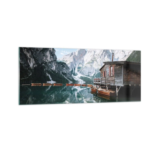 Impression sur verre - Image sur verre - Un matin cristallin en montagne - 100x40 cm