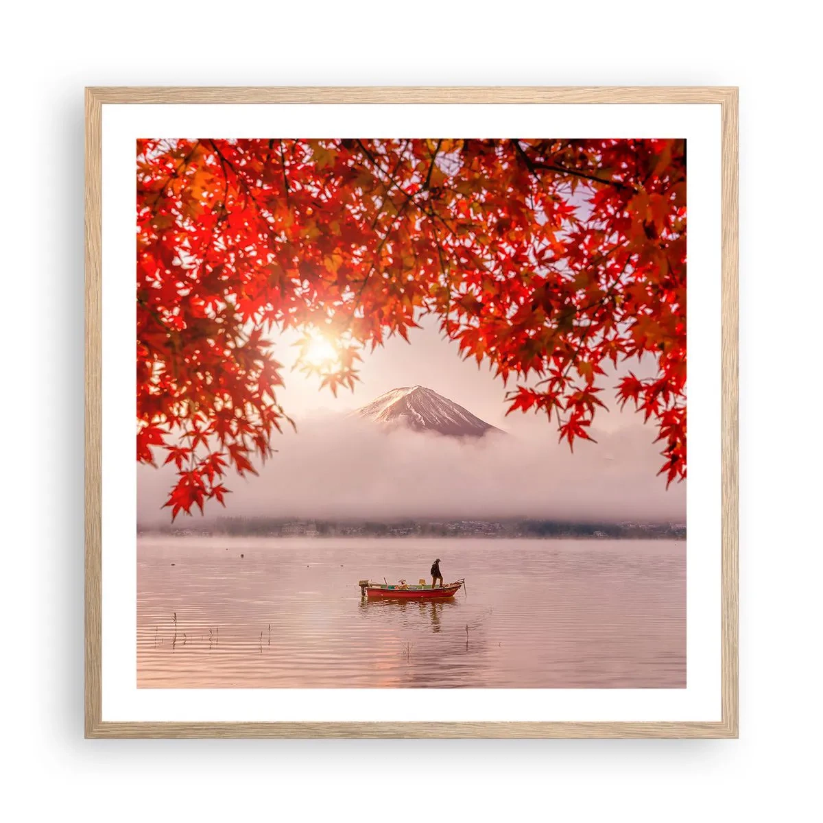 Affiche dans un chêne clair - Poster - Dans le climat japonais - 60x60 cm