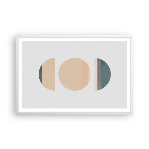 Affiche dans un cadre blanc - Poster - Cercles après cercles - 91x61 cm