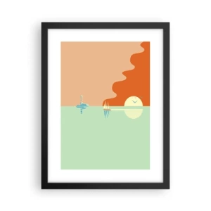 Affiche dans un cadre noir - Poster - Paysage idéal de la mer - 30x40 cm