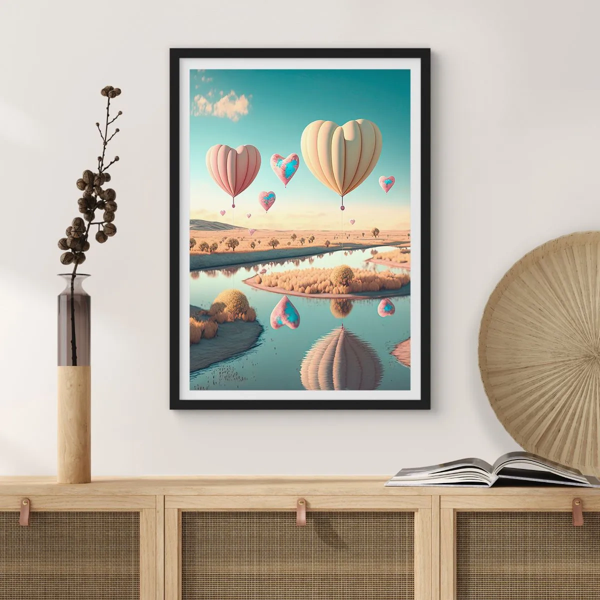 Affiche dans un cadre noir - Poster - L'amour te permet de t'élever - 30x40 cm