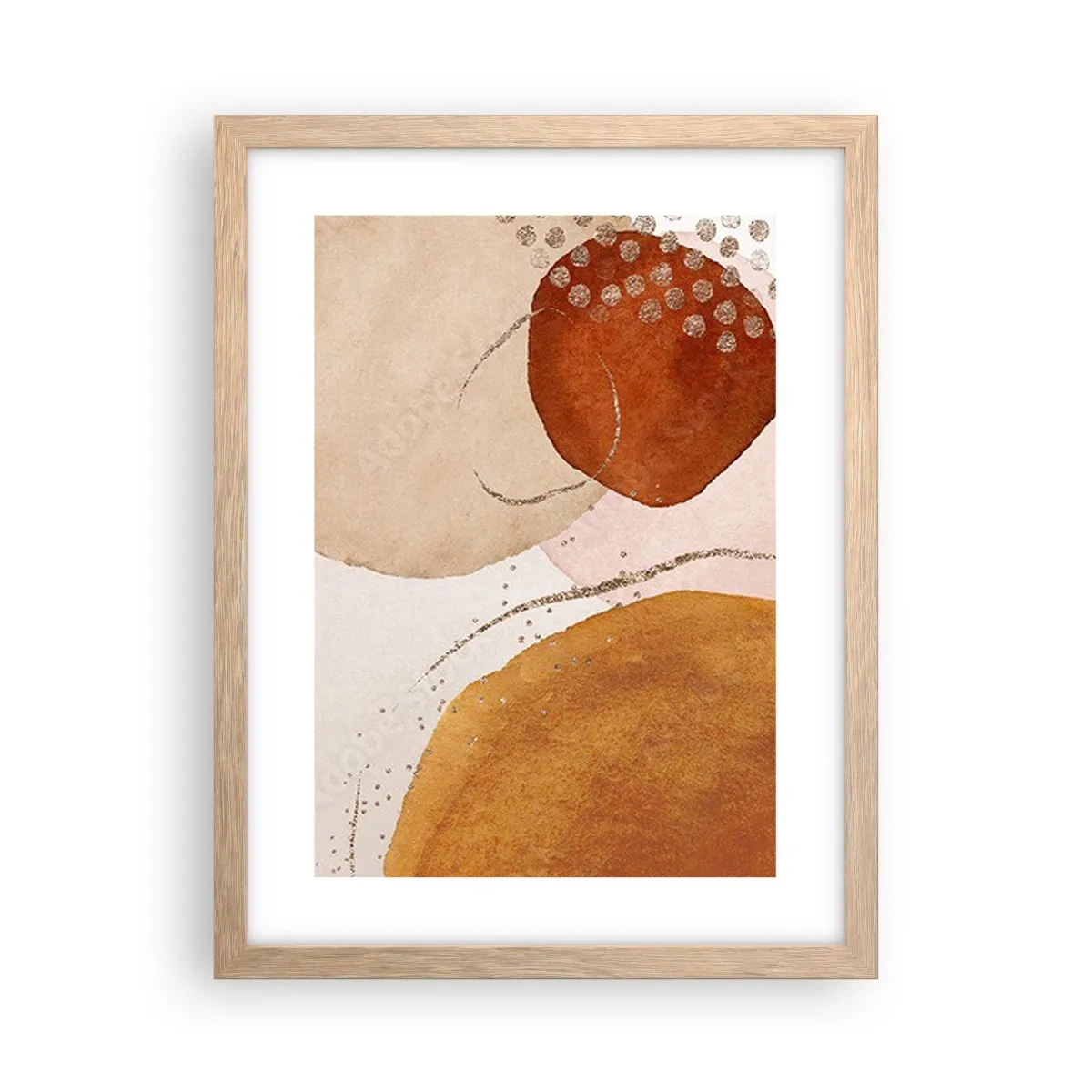 Affiche dans un chêne clair - Poster - Rondeur et mouvement - 30x40 cm