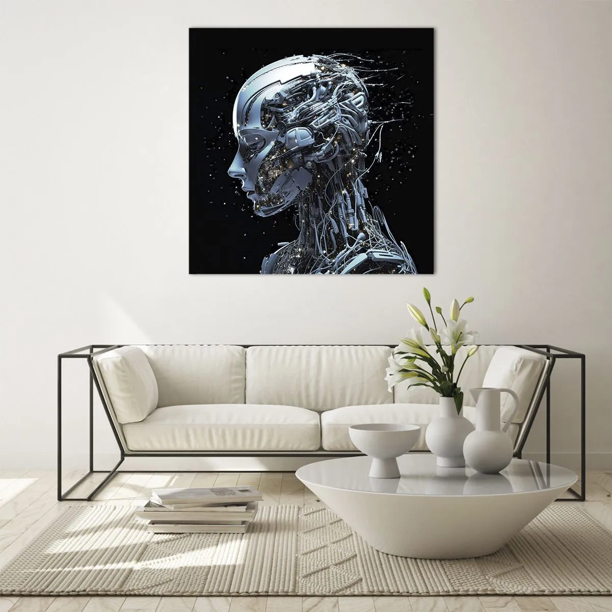 Impression sur verre - Image sur verre - La technologie est une femme - 30x30 cm