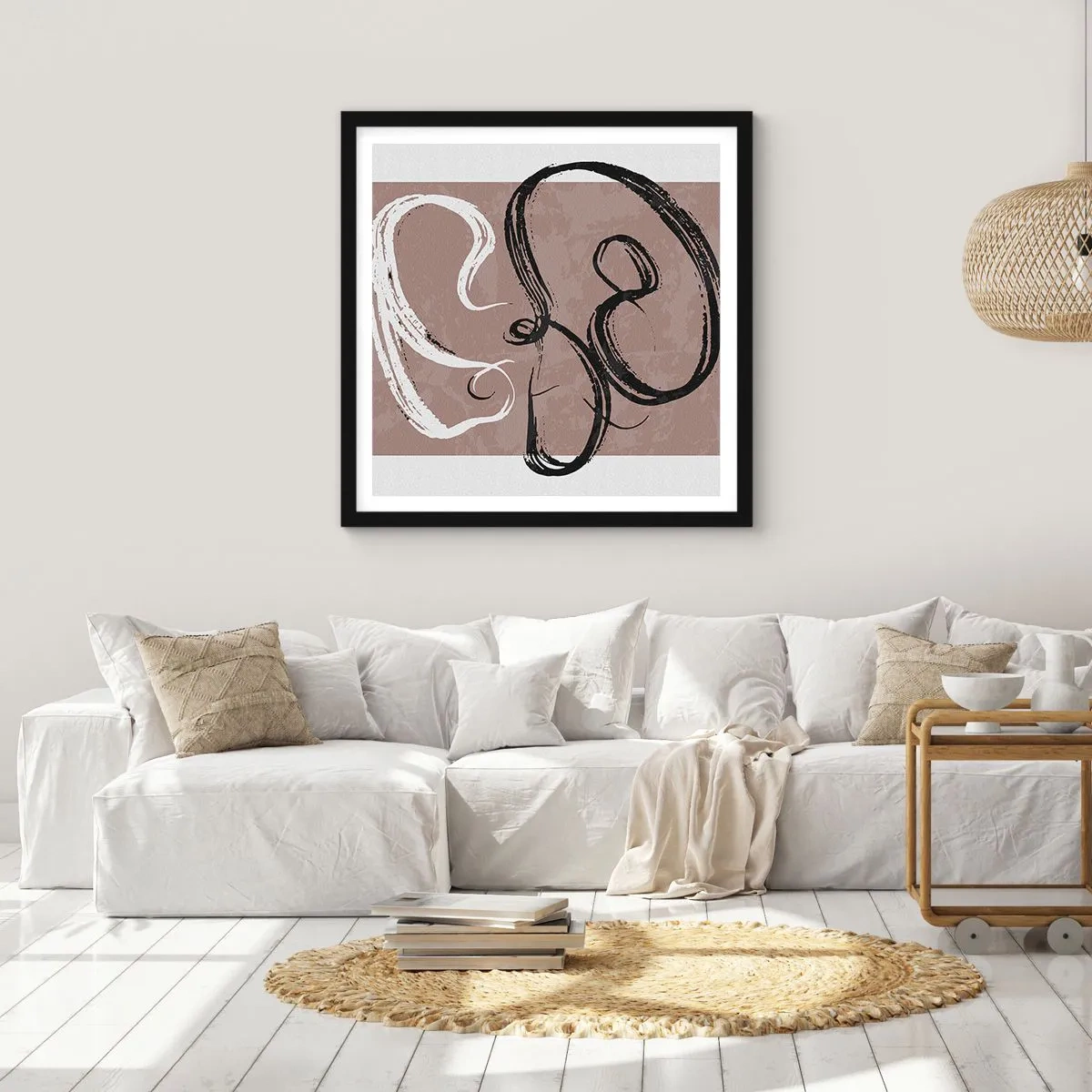 Affiche dans un cadre noir - Poster - Composition – la recherche de la plénitude - 60x60 cm