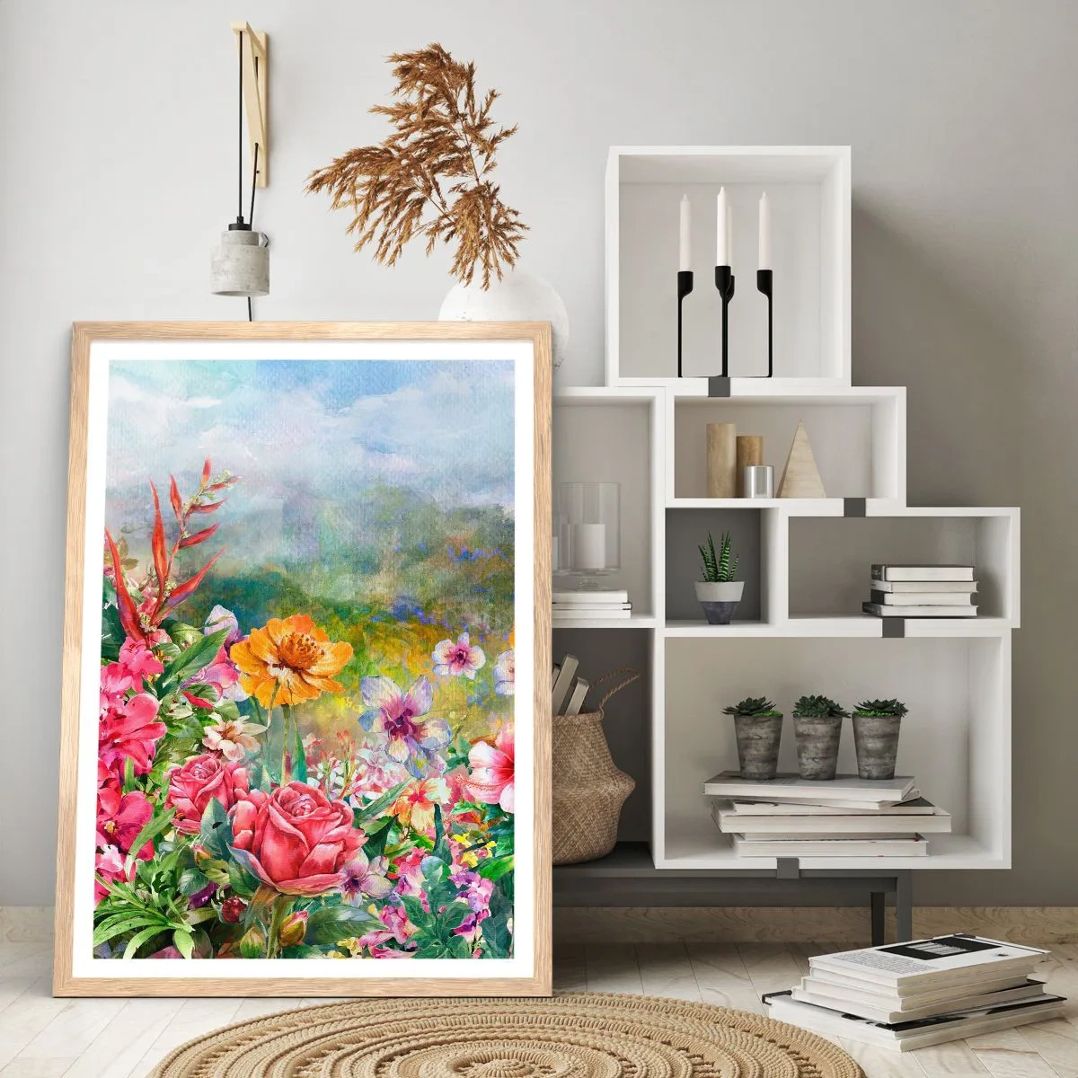 Affiche dans un chêne clair - Poster - Un jardin devenu fou - 50x70 cm