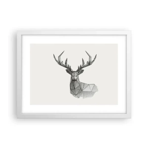 Affiche dans un cadre blanc - Poster - Cerf dans un style cubique - 40x30 cm