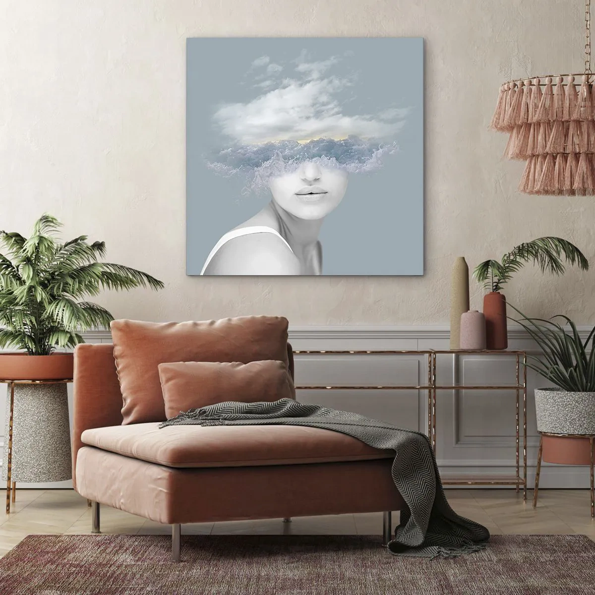 Impression sur toile - Image sur toile - La tête dans les nuages - 30x30 cm
