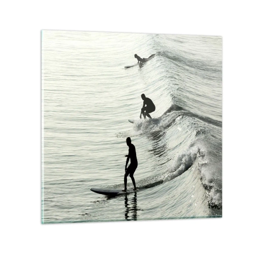Impression sur verre - Image sur verre - A la rencontre de la vague - 70x70 cm