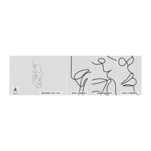 Échantillon de Papier Peint Autocollant Deluxe Sticker - Chaleur de désir renaissant - Graphique, Couple amoureux, Baiser - 100x30 cm