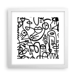 Affiche dans un cadre blanc - Poster - Visages et mirages - 30x30 cm