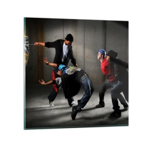 Impression sur verre - Image sur verre - Danser avec le vent de la rue - 30x30 cm