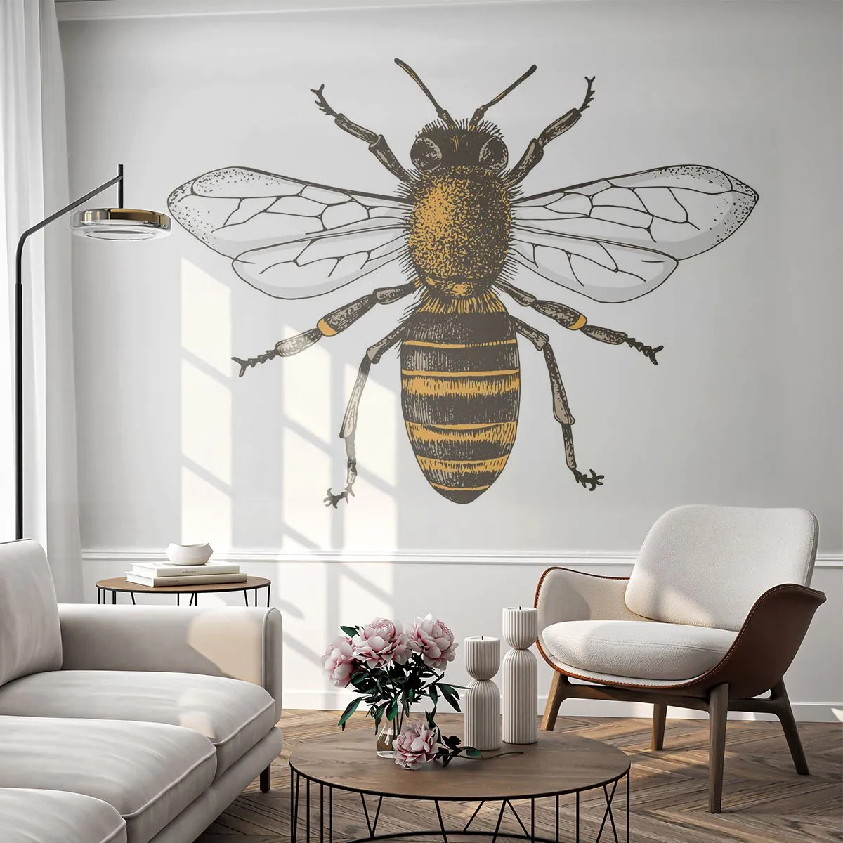 Papier Peint Autocollant Deluxe Sticker - Belle et bonne - Abeille, Insecte, Nature - 250x175 cm