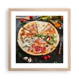 Affiche dans un chêne clair - Poster - Une gamme de saveurs - 40x40 cm