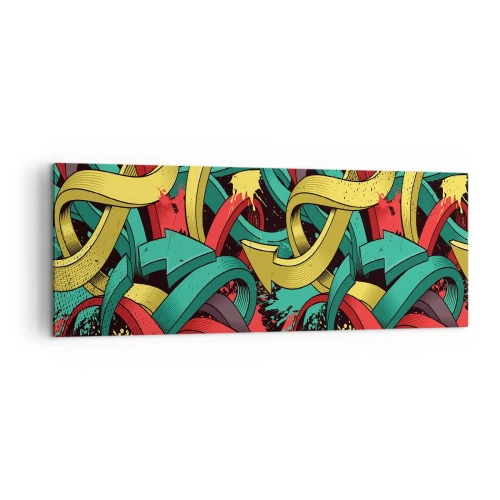 Impression sur toile - Image sur toile - Des flèches abstraites aux couleurs vives créant le chaos - 140x50cm - Quel chemin vers le but ? - Décoration murale moderne pour le salon et la chambre ARTTOR