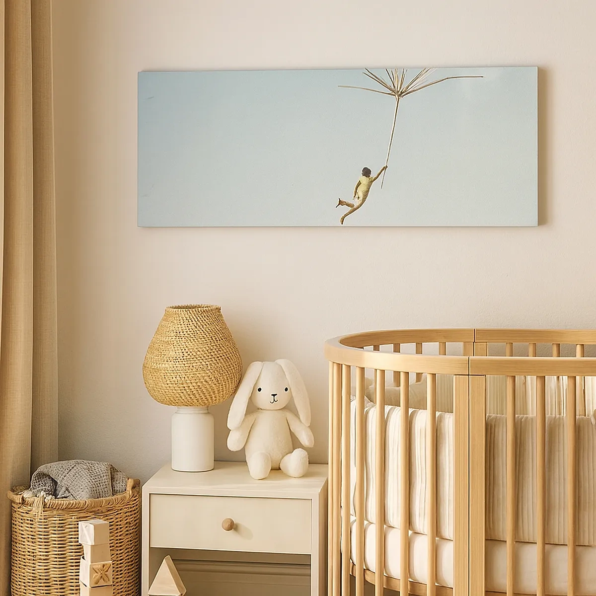 Impression sur toile - Image sur toile - Cerfs-volants, pissenlits, vent - 30x30 cm