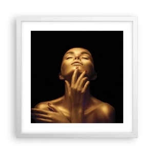 Affiche dans un cadre blanc - Poster - Comme de la soie dorée - 40x40 cm
