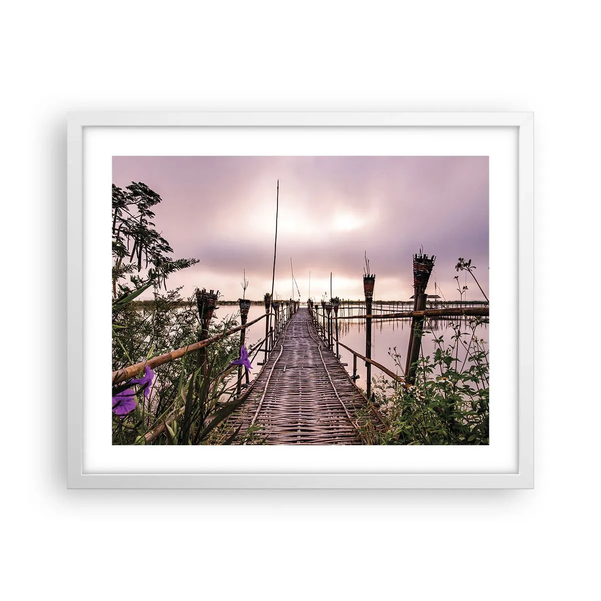 Affiche dans un cadre blanc - Poster - Le silence et le calme d'Asie - 50x40 cm