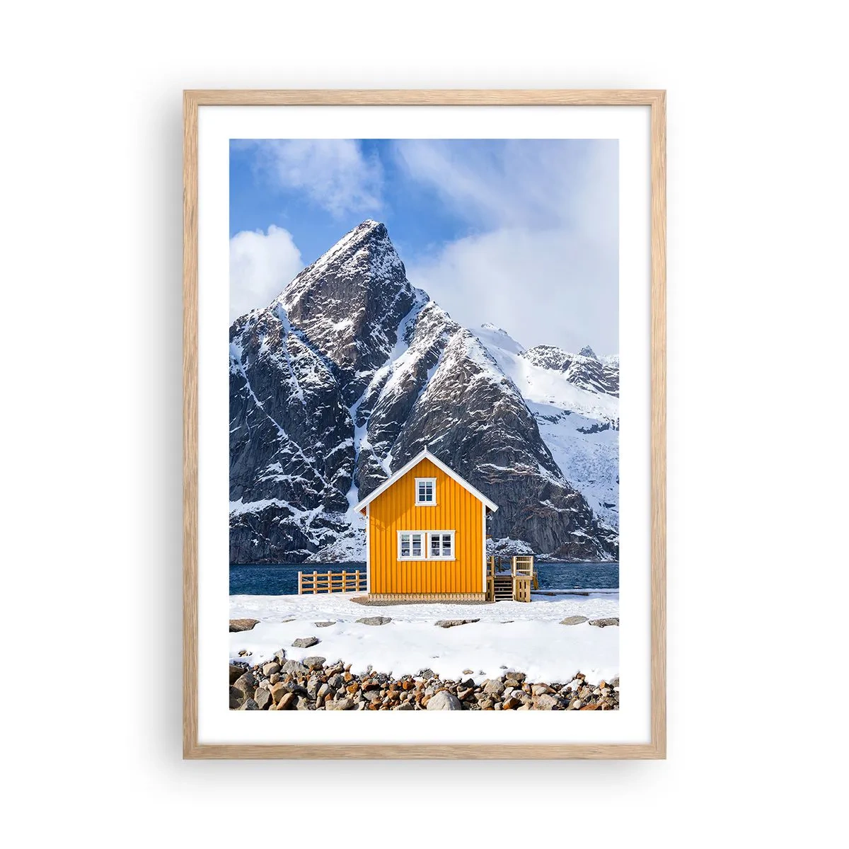Affiche dans un chêne clair - Poster - Vacances scandinaves - 50x70 cm