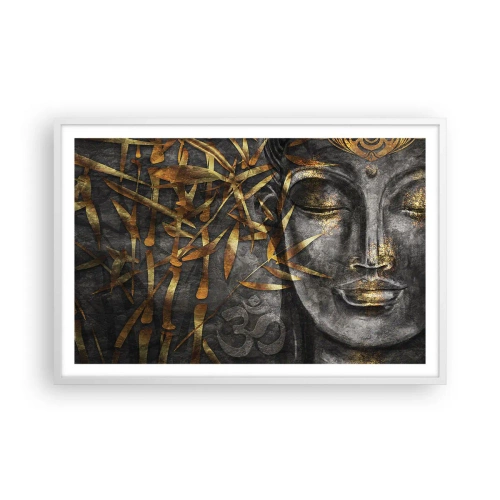 Affiche dans un cadre blanc - Poster - Ressentir le calme - 91x61 cm