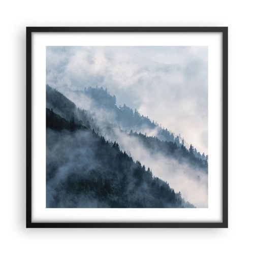 Affiche dans un cadre noir - Poster - Mysticisme des montagnes - 50x50 cm