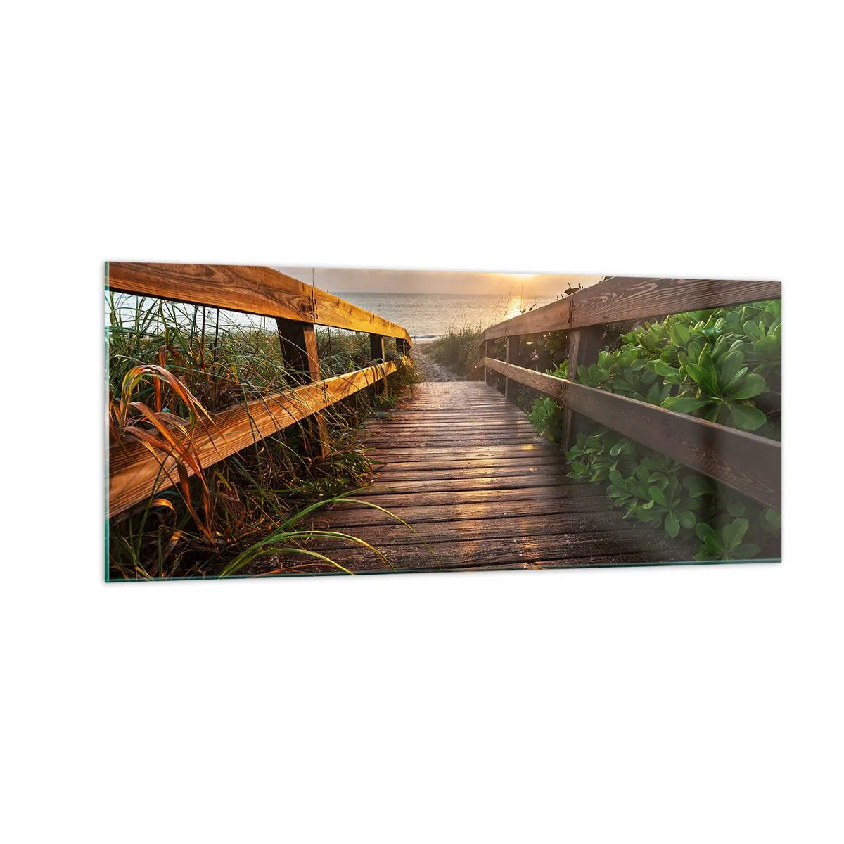 Impression sur verre - Image sur verre - Tout droit vers le rivage - 100x40 cm